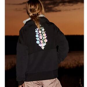 FP Movement by Free People Black Pullover Hoodie with Iridescent Back Graphic
